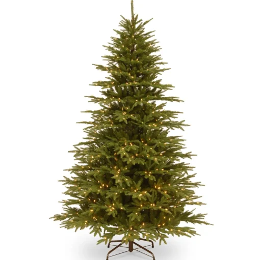 Best Sale The Holiday Aisle 7.5' H Green Realistic Artificial Fir Christmas Tree With 800 Lights