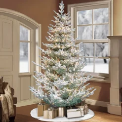 Cheap The Holiday Aisle 7'6" H Green Realistic Artificial Spruce Frosted Christmas Tree With 450 Lights