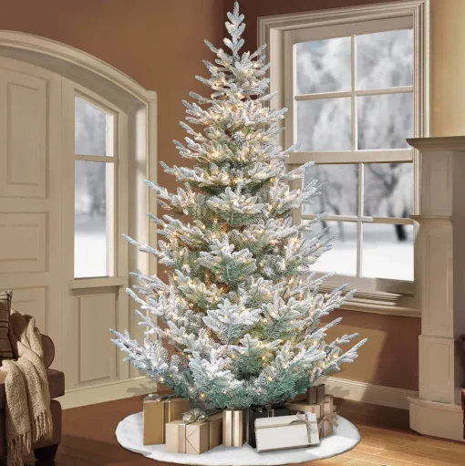 Cheap The Holiday Aisle 7'6" H Green Realistic Artificial Spruce Frosted Christmas Tree With 450 Lights