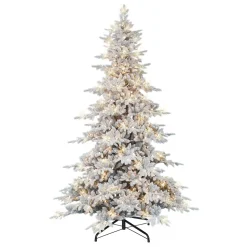 Clearance The Holiday Aisle 9' H Green Realistic Artificial Fir Flocked/Frosted Christmas Tree With 800 Lights