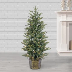 Best The Holiday Aisle 4'6" H Green Realistic Artificial Pine Christmas Tree With 150 Lights