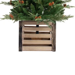 Cheap Three Posts 48' H Green Realistic Artificial Fir Christmas Tree With 100 Lights And Pinecones