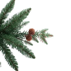 Cheap Three Posts 48' H Green Realistic Artificial Fir Christmas Tree With 100 Lights And Pinecones