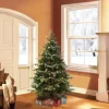 Fashion The Holiday Aisle 4'6" H Green Realistic Artificial Spruce Frosted Christmas Tree With 200 Lights
