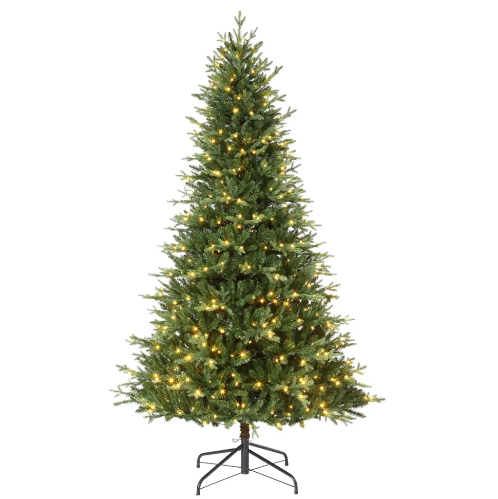 Flash Sale Haute Decor 7'6" H Green Realistic Fir Artificial Christmas Tree With 600 Led Lights