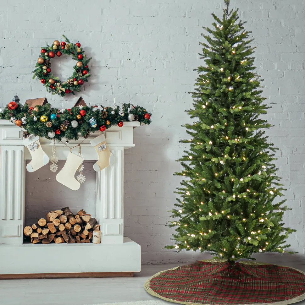 Discount The Holiday Aisle 7.5' H Green Realistic Pine Cashmere Christmas Tree With 350 Led Lights