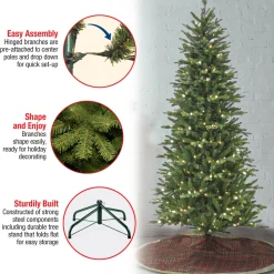 Discount The Holiday Aisle 7.5' H Green Realistic Pine Cashmere Christmas Tree With 350 Led Lights