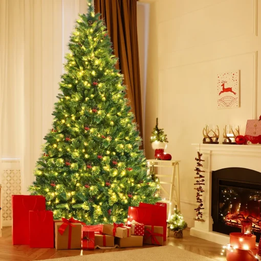 Clearance The Holiday Aisle 96'' H Green Realistic Pine Cashmere Christmas Tree With 600 Led Lights