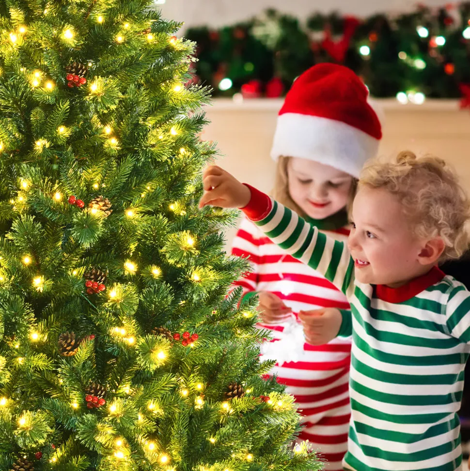 Clearance The Holiday Aisle 96'' H Green Realistic Pine Cashmere Christmas Tree With 600 Led Lights