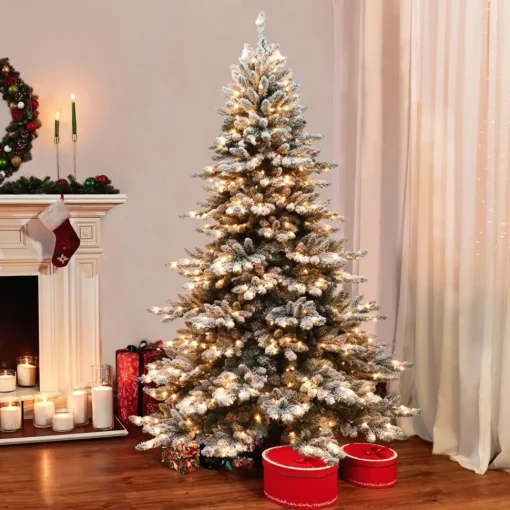 Best The Holiday Aisle 9' H Green Spruce Frosted Christmas Tree With 800 Lights