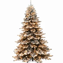 Best The Holiday Aisle 9' H Green Spruce Frosted Christmas Tree With 800 Lights