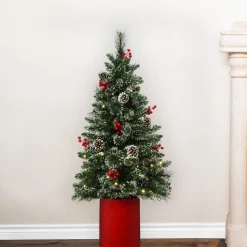 New Haute Decor 48" H Realistic Green Artificial Flocked/Frosted Christmas Tree