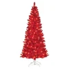 Online The Holiday Aisle 6'5" H Red Fir Flocked/Frosted Christmas Tree With 200 Lights