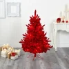 Flash Sale The Holiday Aisle 8' H Red Fir Flocked/Frosted Christmas Tree With 700 Led Lights