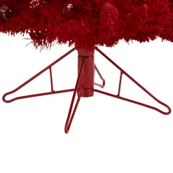 Flash Sale The Holiday Aisle 8' H Red Fir Flocked/Frosted Christmas Tree With 700 Led Lights