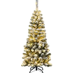 Cheap The Holiday Aisle 54'' H Red/White Pine Cashmere Christmas Tree With 150 Led Lights