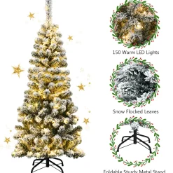 Cheap The Holiday Aisle 54'' H Red/White Pine Cashmere Christmas Tree With 150 Led Lights