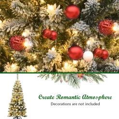 Cheap The Holiday Aisle 54'' H Red/White Pine Cashmere Christmas Tree With 150 Led Lights