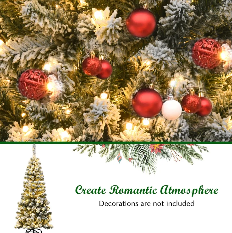 Cheap The Holiday Aisle 54'' H Red/White Pine Cashmere Christmas Tree With 150 Led Lights