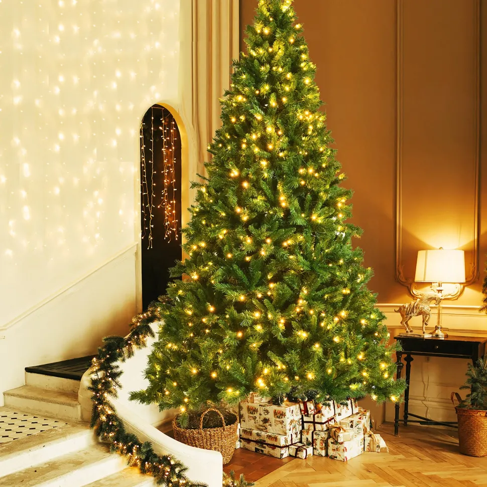 Shop The Holiday Aisle 9' H Regular Green Artificial Christmas Tree With 250 Led Lights
