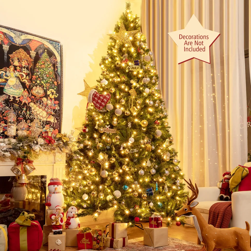 Shop The Holiday Aisle 9' H Regular Green Artificial Christmas Tree With 250 Led Lights