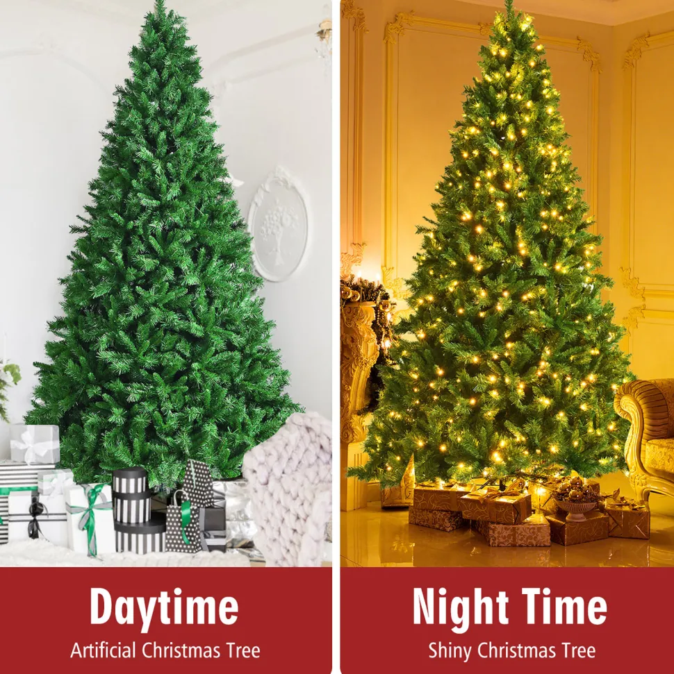 Shop The Holiday Aisle 9' H Regular Green Artificial Christmas Tree With 250 Led Lights