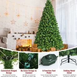 Shop The Holiday Aisle 9' H Regular Green Artificial Christmas Tree With 250 Led Lights