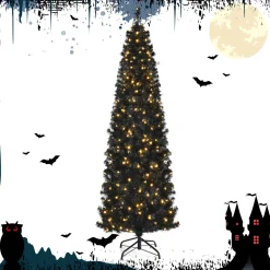 Best The Holiday Aisle 7' H Slender Black Spuce Christmas Tree With 350 Led Lights