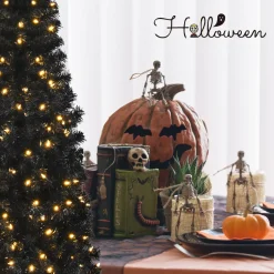 Best The Holiday Aisle 7' H Slender Black Spuce Christmas Tree With 350 Led Lights