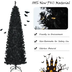 Best The Holiday Aisle 7' H Slender Black Spuce Christmas Tree With 350 Led Lights