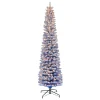 Discount The Holiday Aisle 78" H Slender Blue Fir Flocked/Frosted Christmas Tree With 200 Lights