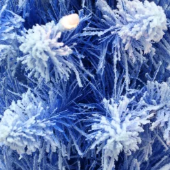 Discount The Holiday Aisle 78" H Slender Blue Fir Flocked/Frosted Christmas Tree With 200 Lights