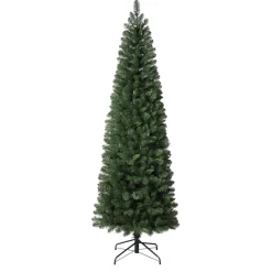 Clearance Haute Decor 7'6" H Slender Green Artificial Spruce Christmas Tree With 700 Led Lights