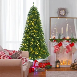 Online The Holiday Aisle 84'' H Slender Green Artificial Spruce Christmas Tree With 500 Led Changing/Combination Lights