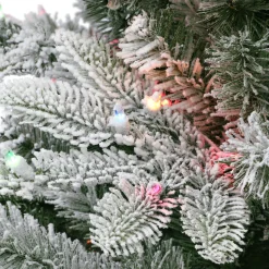 Flash Sale The Holiday Aisle 90" H Slender Green Fir Flocked/Frosted Christmas Tree With 450 Lights