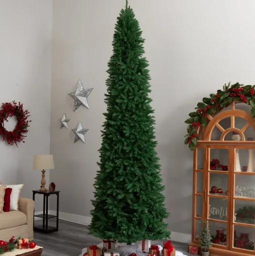 Discount The Holiday Aisle 12' H Slender Green Pine Cashmere Christmas Tree With 1100 Led Lights