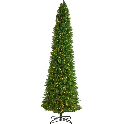 Discount The Holiday Aisle 12' H Slender Green Pine Cashmere Christmas Tree With 1100 Led Lights