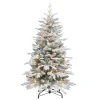 Flash Sale The Holiday Aisle 54" H Slender Green Pvc & Pe Blend Fir Flocked/Frosted Christmas Tree With 200 Lights