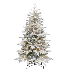 Flash Sale The Holiday Aisle 54" H Slender Green Pvc & Pe Blend Fir Flocked/Frosted Christmas Tree With 200 Lights