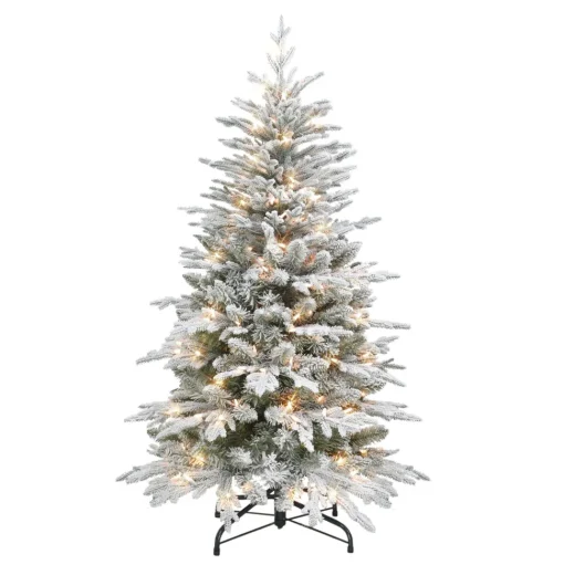 Flash Sale The Holiday Aisle 54" H Slender Green Pvc & Pe Blend Fir Flocked/Frosted Christmas Tree With 200 Lights