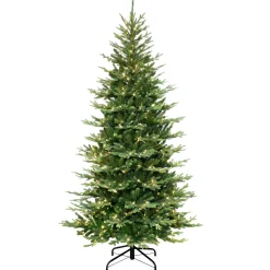 Best Sale The Holiday Aisle 90" H Slender Green Pvc & Pe Blend Fir Christmas Tree With 500 Lights