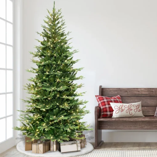 Best Sale The Holiday Aisle 90" H Slender Green Pvc & Pe Blend Fir Christmas Tree With 500 Lights