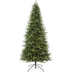 Cheap Haute Decor 9' H Slender Green Realistic Fir Artificial Christmas Tree With 800 Led Lights