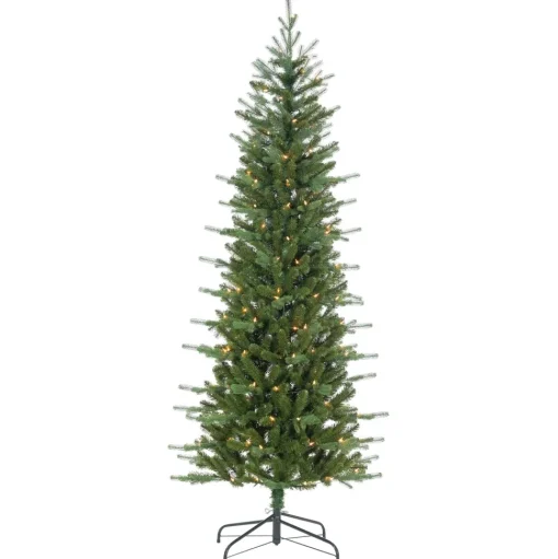 Fashion The Holiday Aisle 6'5" H Slender Green Realistic Artificial Pine Christmas Tree With 150 Lights