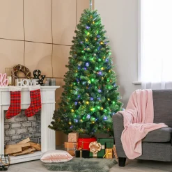 Discount The Holiday Aisle 96'' H Slender Green Spruce Christmas Tree With 600 Led Color Changing/Combination Lights