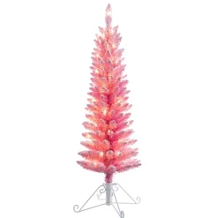 Hot The Holiday Aisle 4' H Slender Pink Realistic Artificial Fir Christmas Tree With 50 Lights