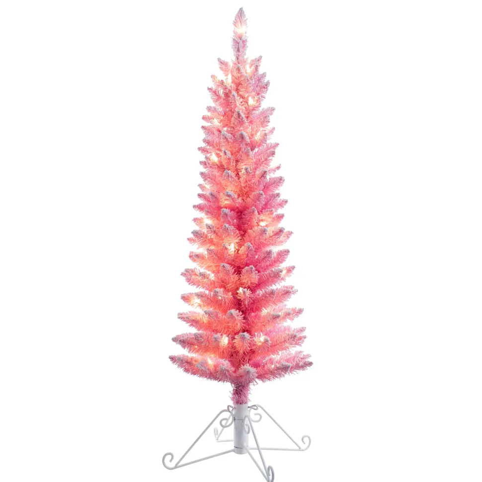 Hot The Holiday Aisle 4' H Slender Pink Realistic Artificial Fir Christmas Tree With 50 Lights
