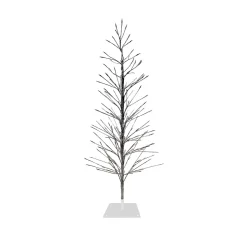 Best The Holiday Aisle 5' H Slender Silver Cedar Christmas Tree With 180 Led Lights
