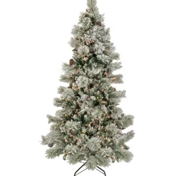 Cheap The Holiday Aisle 108" H White Fir Christmas Tree With 900 Incandescent Lights And Pinecones