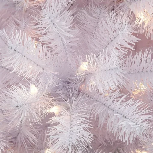 Best Sale The Holiday Aisle 4'6" H White Fir Christmas Tree With Lights